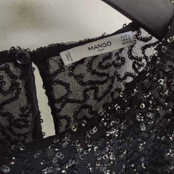 Mango short sequin party top, new - Picture 4 of 6